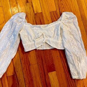 White Eyelet Off-Shoulder Top